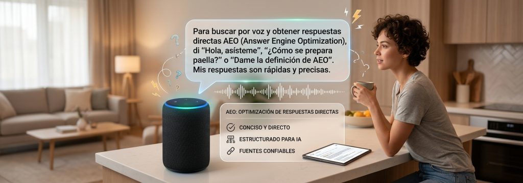 Busqueda por voz y respuestas directas AEO