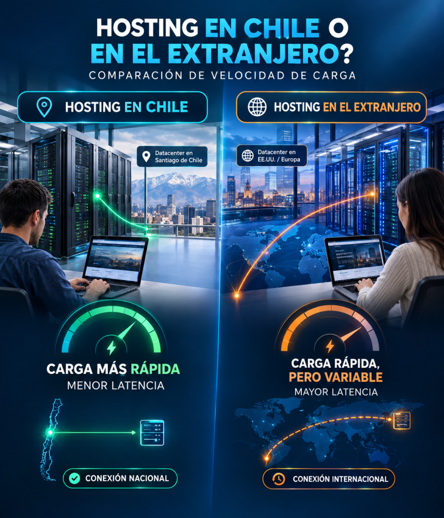 comparacion velocidad de carga Chile vs extranjero